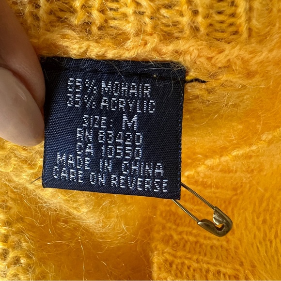 C’EST CITY MOHAIR & ACRYLIC V-NECK SWEATER TUNIC LENGTH NEW TAGS MEDIUM VINTAGE - Picture 8 of 10